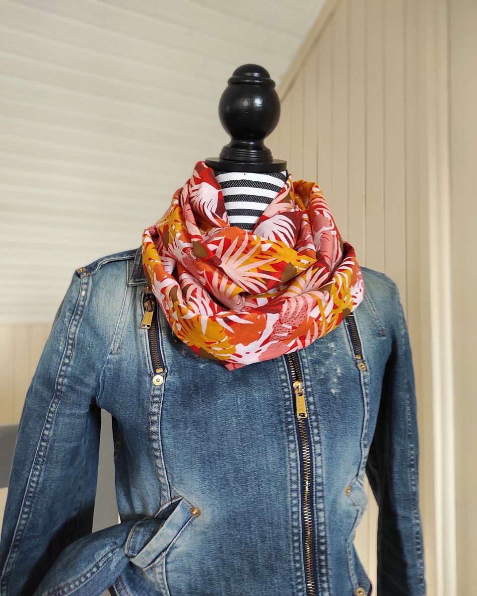 Snood double tour femme Groseilles poudrées