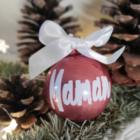 boule de noel rose pour maman