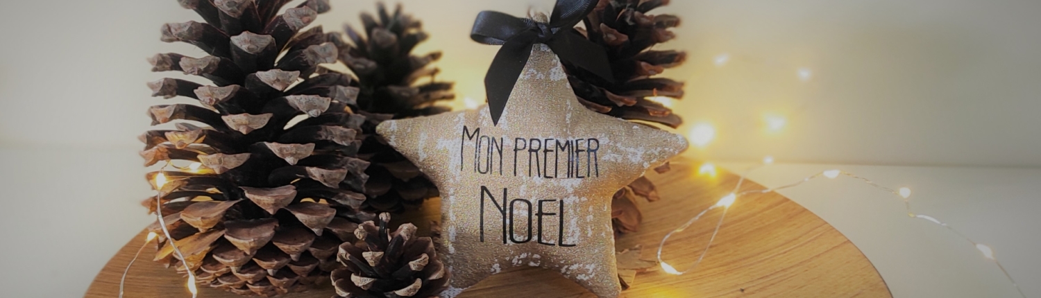 étoile de noel tissu doré mon premier noel